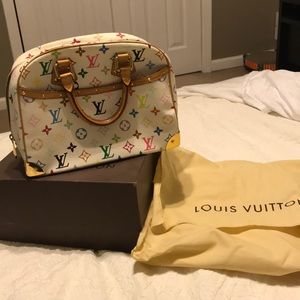 LOUIS VUITTON White Mono Multicolor Trouville Bag
